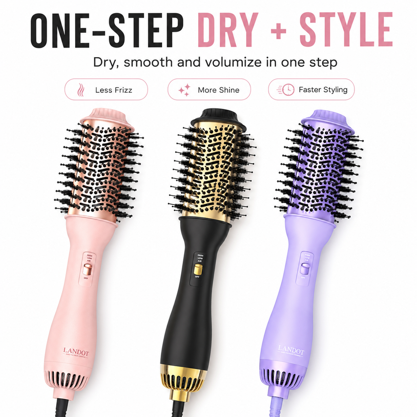LANDOT Hot Air Styler Brush | Flawless Volume
