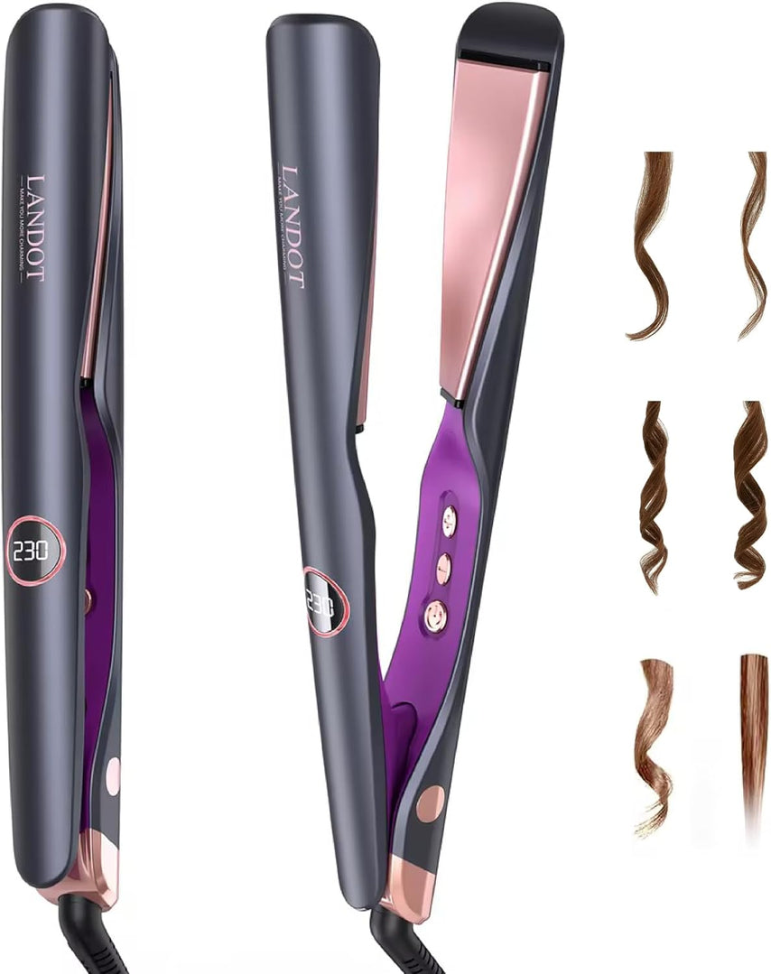 LANDOT 2-in-1 Hair Straightener, Curler & Waver | Effortless Styling