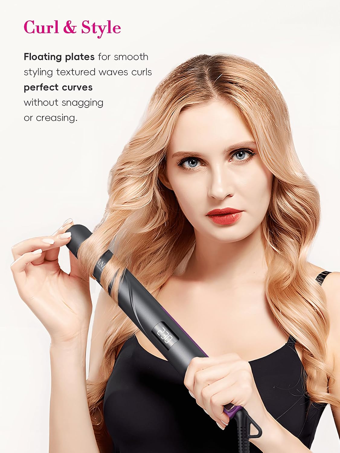 LANDOT Professional 2-in-1 Hair Straightener & Curler | Flat Iron