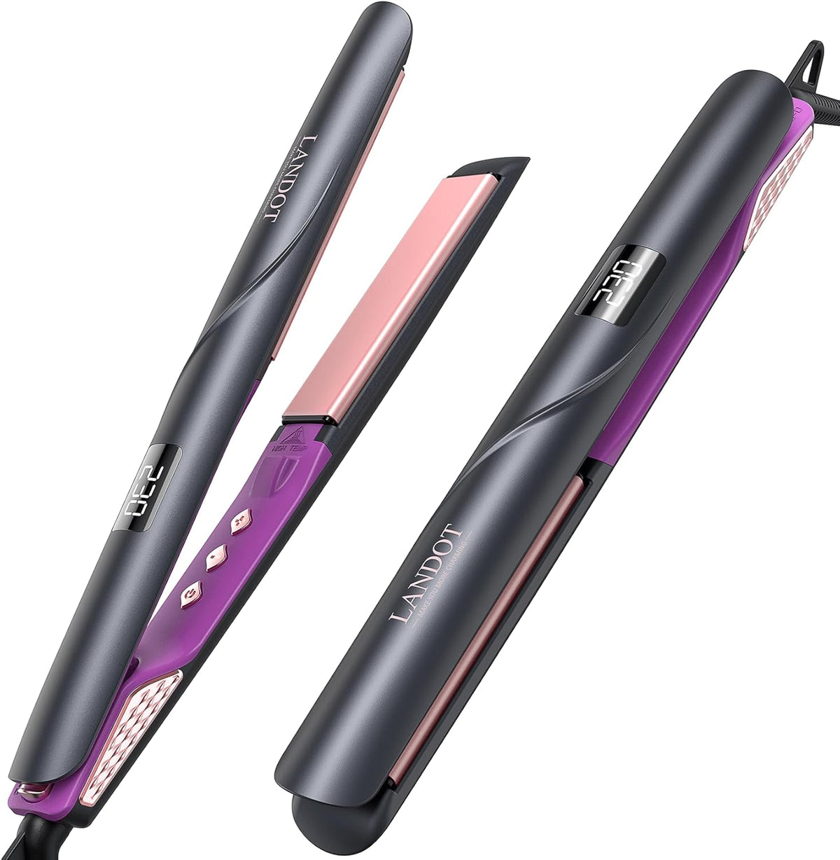LANDOT Professional 2-in-1 Hair Straightener & Curler | Flat Iron