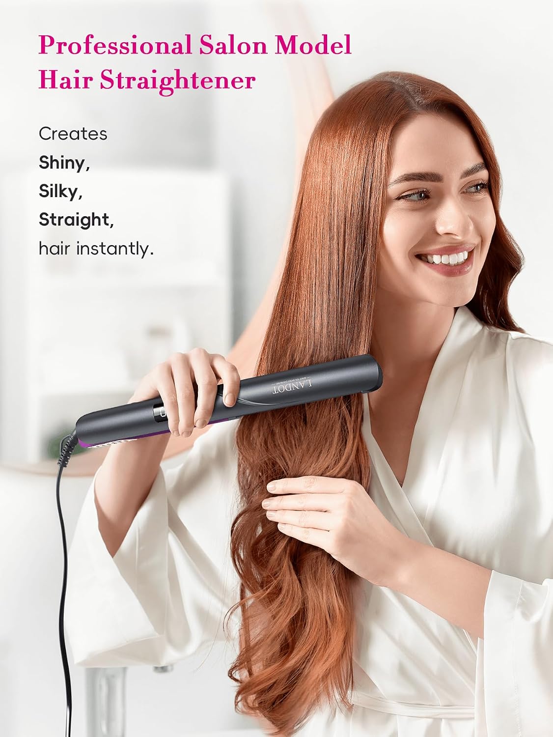 LANDOT Professional 2-in-1 Hair Straightener & Curler | Flat Iron