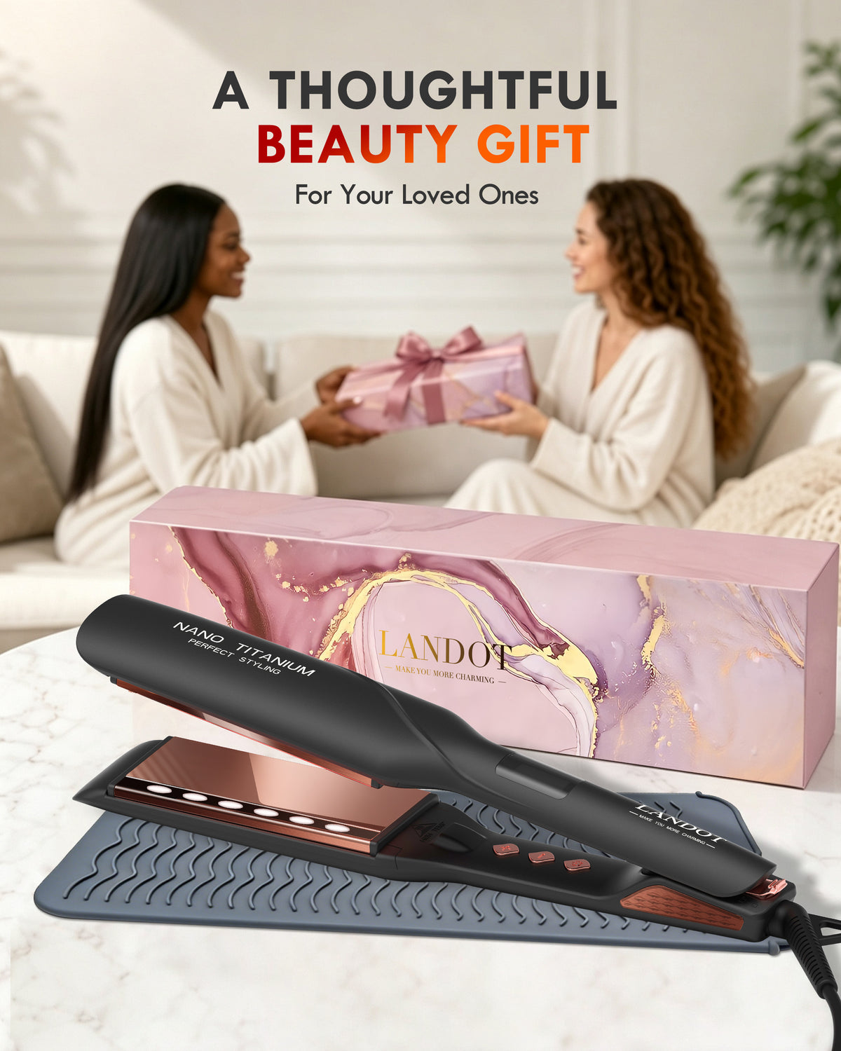 LANDOT Infrared Hair Straightener – Professional Infrared Flat Iron for Smooth, Frizz-Free Hair