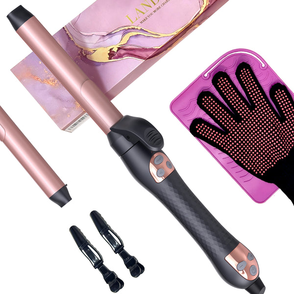LANDOT Automatic Hair Crimp 25mm: Hair Crimps - Wave Hair Crimp Wave Corrugator Creates Soft and Loose Curls - Anti-static Ceramic Turmalina Ionic Temperature up to 220°C